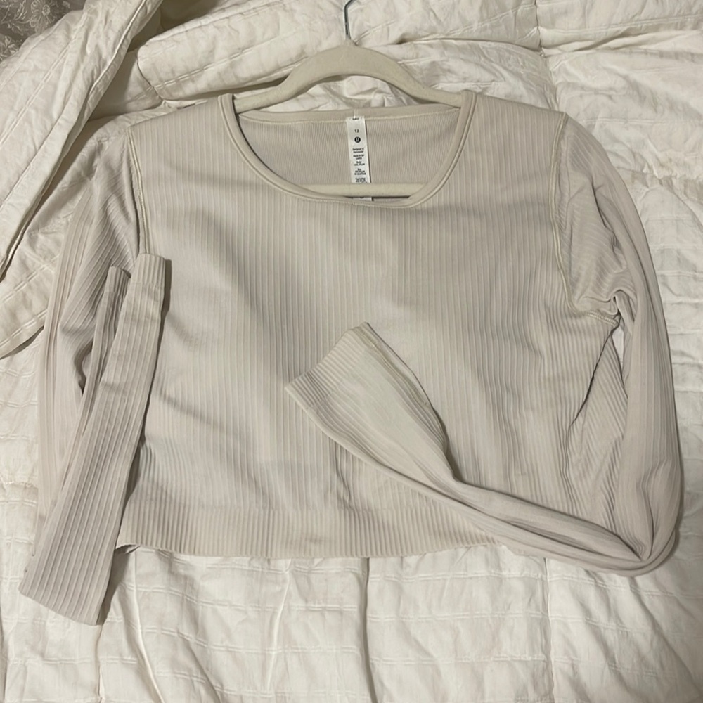 Lululemon Ebb to Street cropped long sleeve size 12